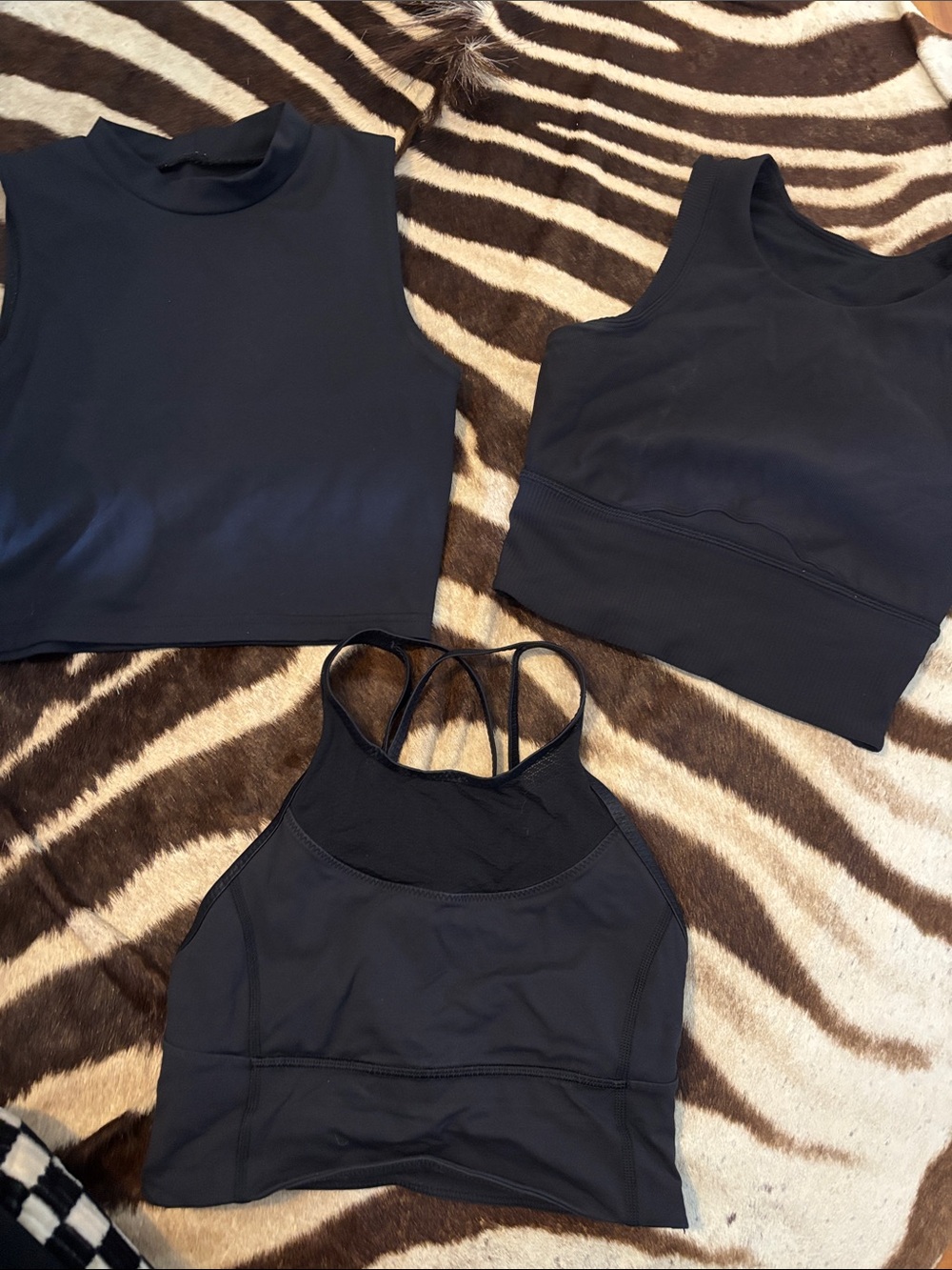 lululemon athletica Black Trio: Crop Tank & Two Support Bralettes